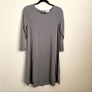 Cupio 3/4 sleeve fit & flare dress in gray